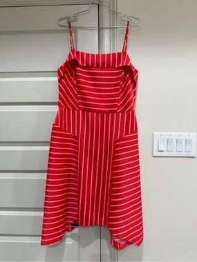 Banana Republic Red and White Striped Dress 12 EUC 4th of July Fourth of July
